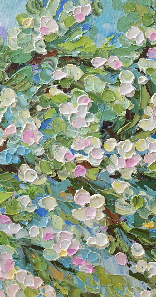 Blossom Serenity - Original Impasto Painting by Olga Tkachyk