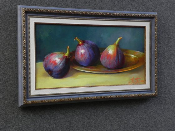 "Still life. Figs" Original art Framed