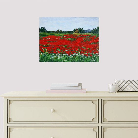 Poppies field II /  ORIGINAL PAINTING