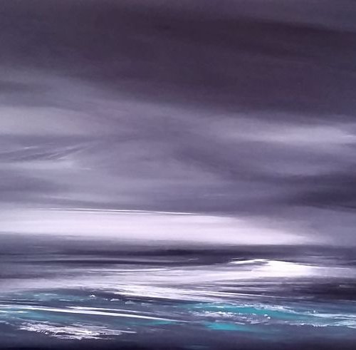 Seascape, Pure Union  - Panoramic, Monochrome, XL, Seascape, Modern Art Office Decor Home (2016) by Mel Graham