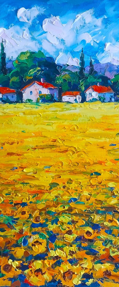 Ukrainian landscape (Sunflowers) by Andrej  Ostapchuk