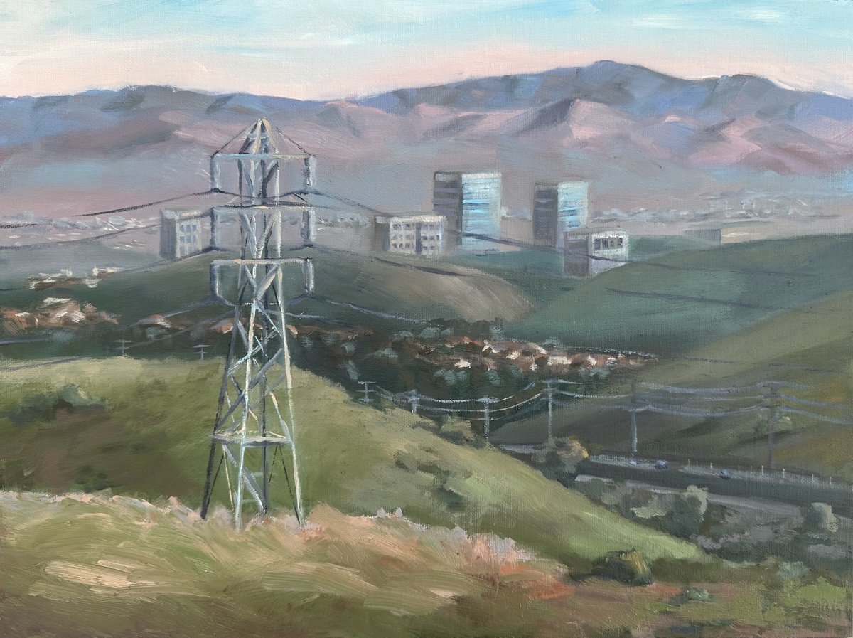 Impressionistic Landscape Oil Painting By Grace Diehl, 12 X 9, Irvine, Original Artwork