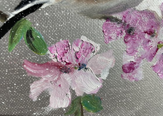 Goldfinch on Cherry Blossom
