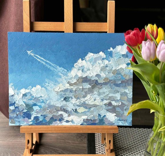 "Through the clouds"