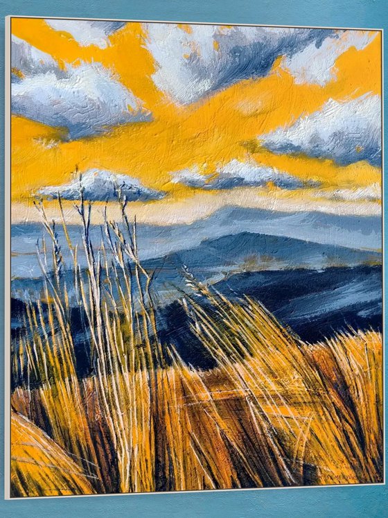Gray and Yellow Mountainscape