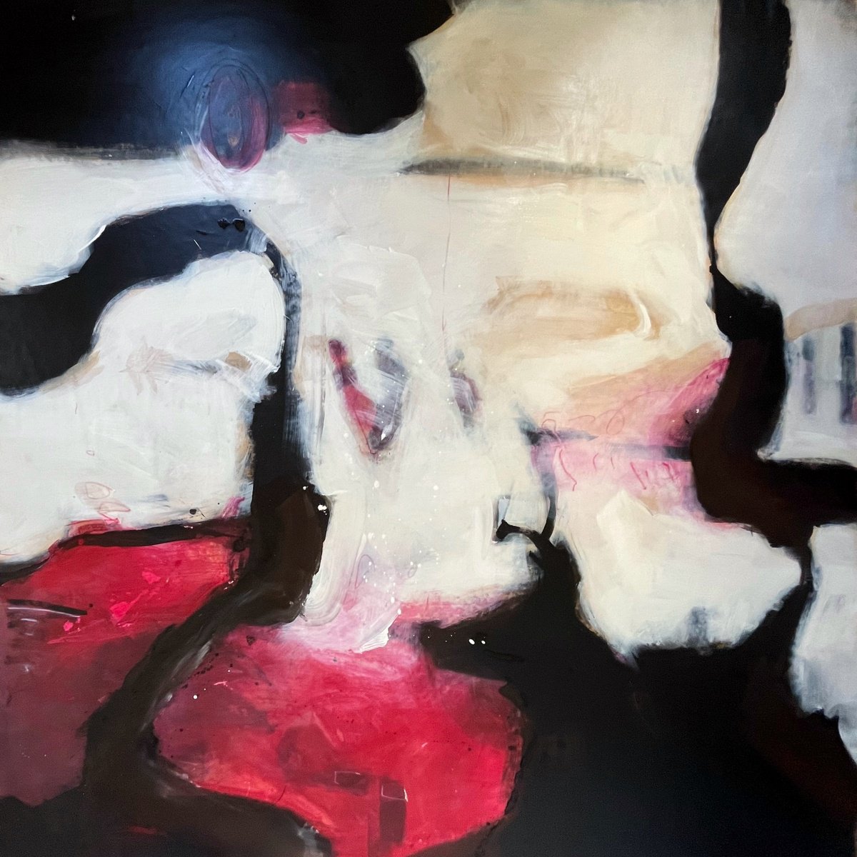 Expressive Painting , Terrier And The Meat By Romuald Mulk Musiolik, 79 X 79, Artwork For Sale On Artfinder