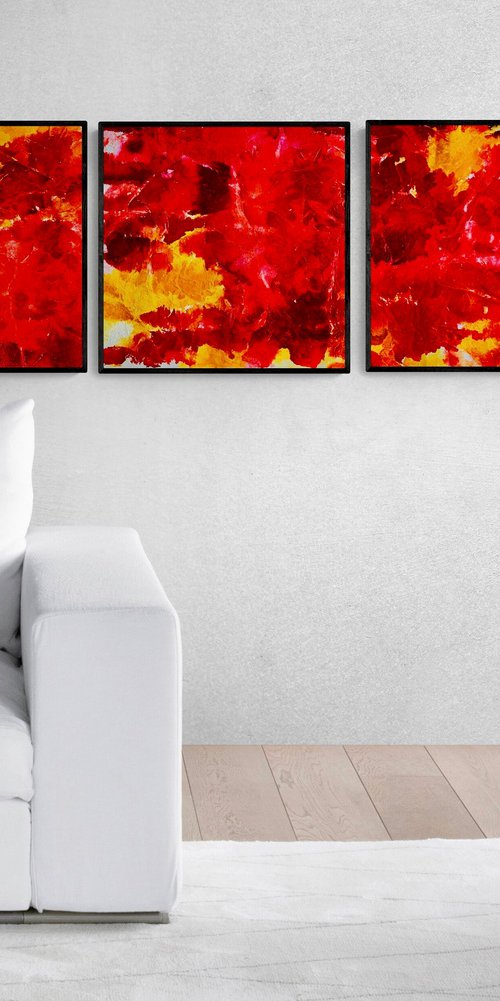 Abstract No. 16009  - set of 4 by Anita Kaufmann