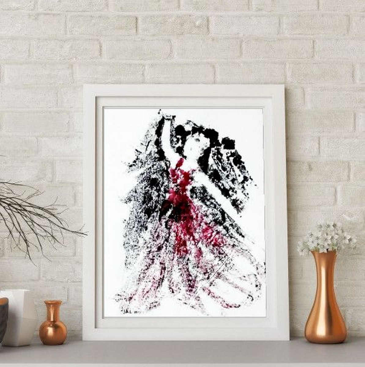 Expressive Portrait Limited Edition Print By Asha Shenoy, 12 X 14, Spanish Flamenco Dancer, Original Artwork