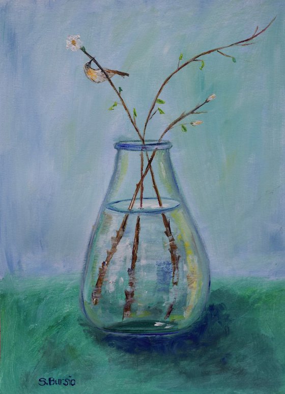 Vase with Bird