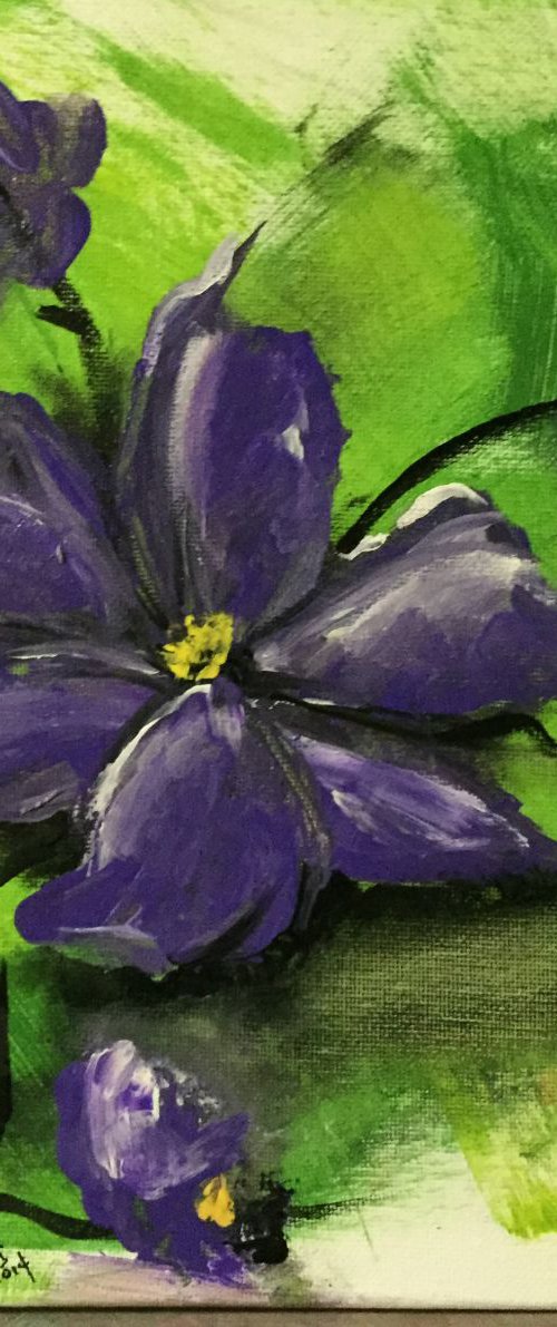 Purple Flowers#1 by Carolyn Shoemaker (Soma)