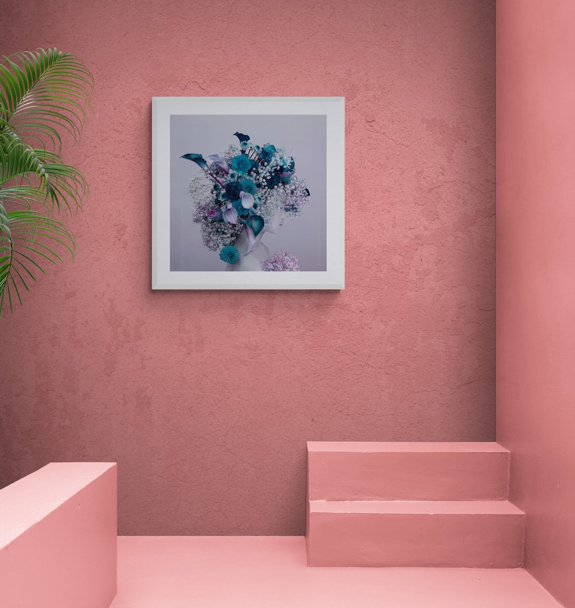 Surrealistic Botanical Photograph By Ziesook You, 24 X 24", Scent Of Austin 07232022B, Original Artwork