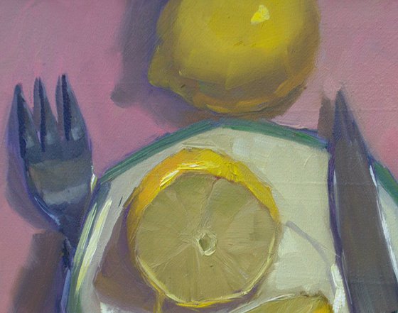 Original Kitchen Still Life - Lemons from the top