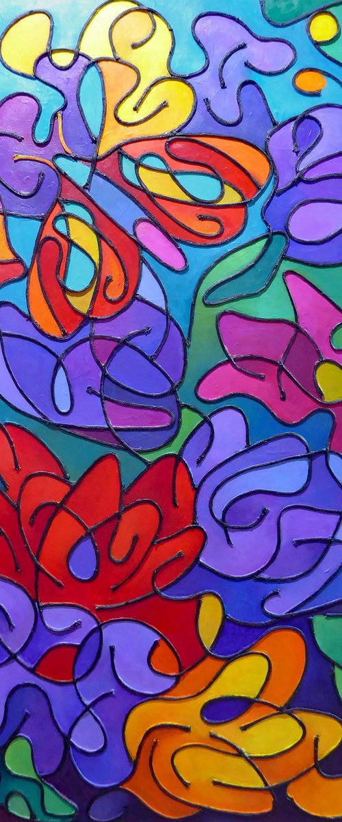 BUTTERFLY RESTING IN WILD FLOWERS by Stephen Conroy