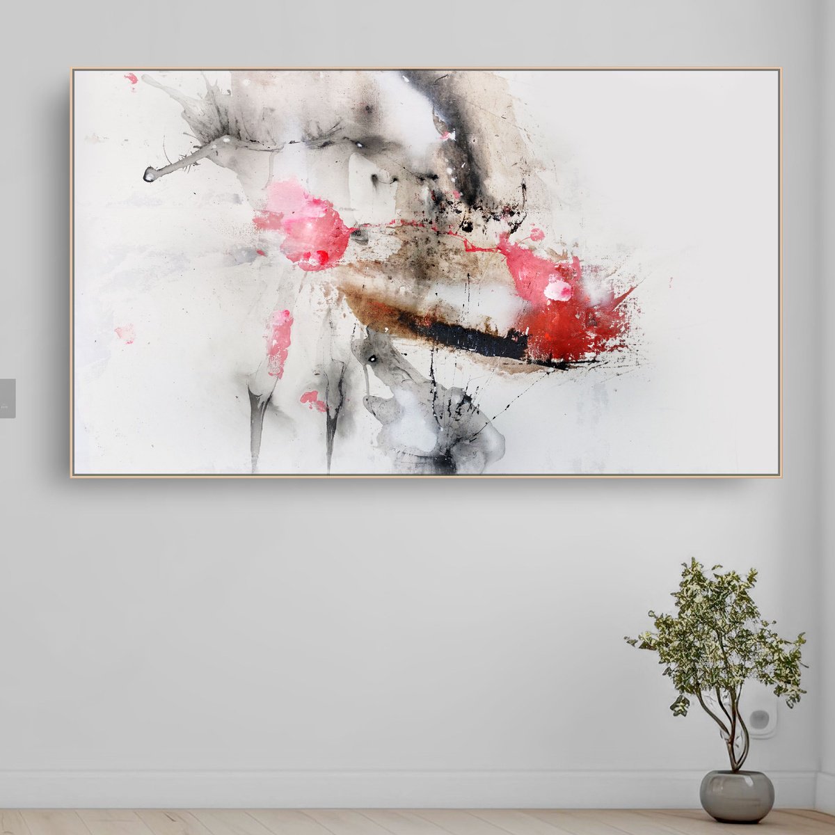 Organic Abstract Acrylic Painting By Adriano Ribeiro, 28 X 16, Body Language, Original Artwork