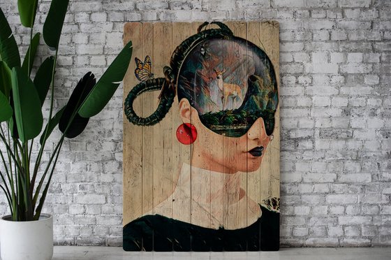 Barn board wood painting. Dream collection Vol. 1 - The green garden