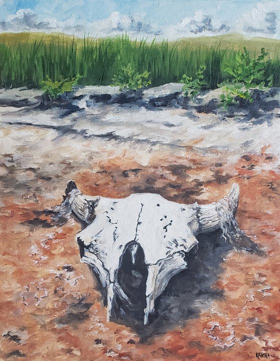 "Washichu" - Landscape - Buffalo - Skull