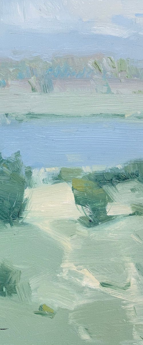 White Night, Original oil painting, Handmade artwork, One of a kind by Vahe Yeremyan