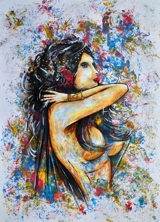 Gypsy Dream - Expressive Original Modern Painting Art Portrait