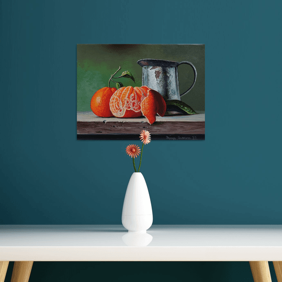 Still life - mandarin (40x30cm, oil painting, ready to hang)