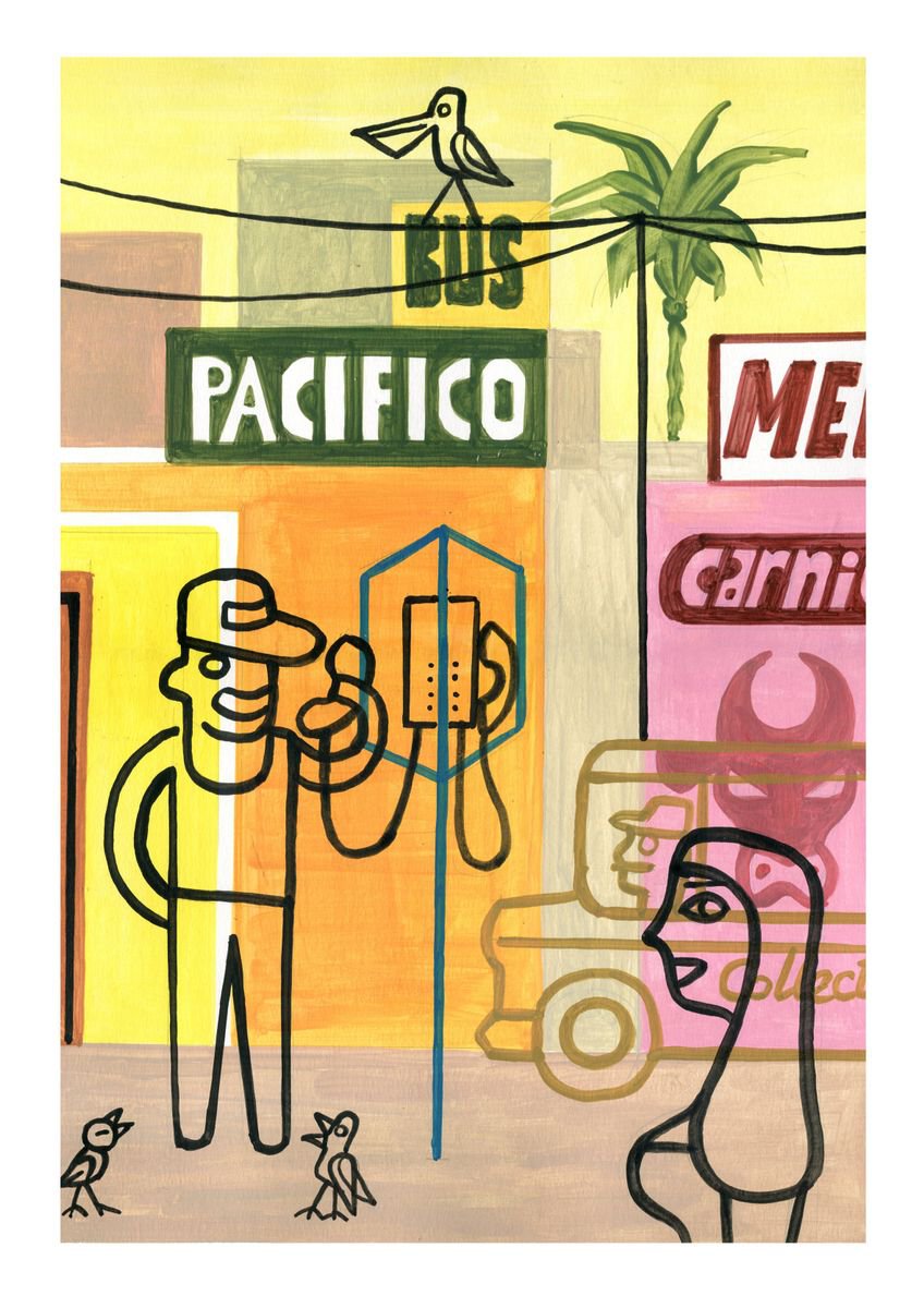 Urban And Pop Acrylic Painting , Lapaz_Mexico-04 By Andre Baldet, 13 X 18, Artwork For Sale On Artfinder