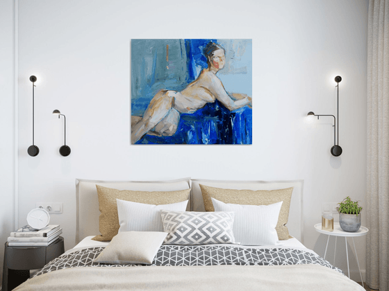 Stylish painting Nude Painting Young Woman