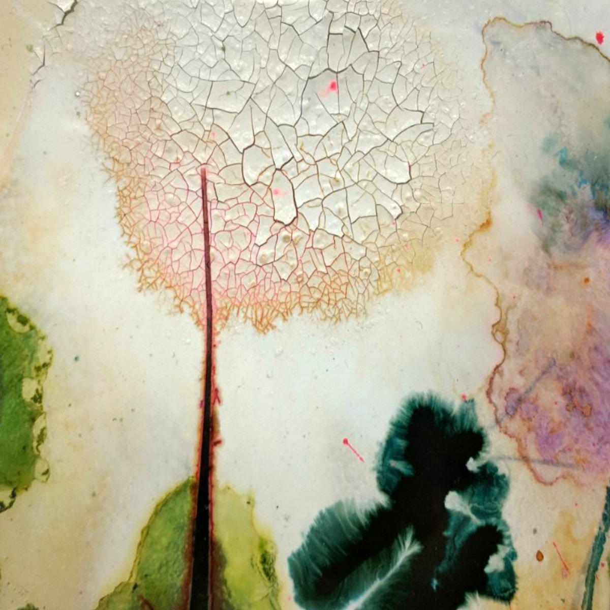 Organic Abstract Painting By Shelli Finch, 12 X 12", Relieved, Original Artwork