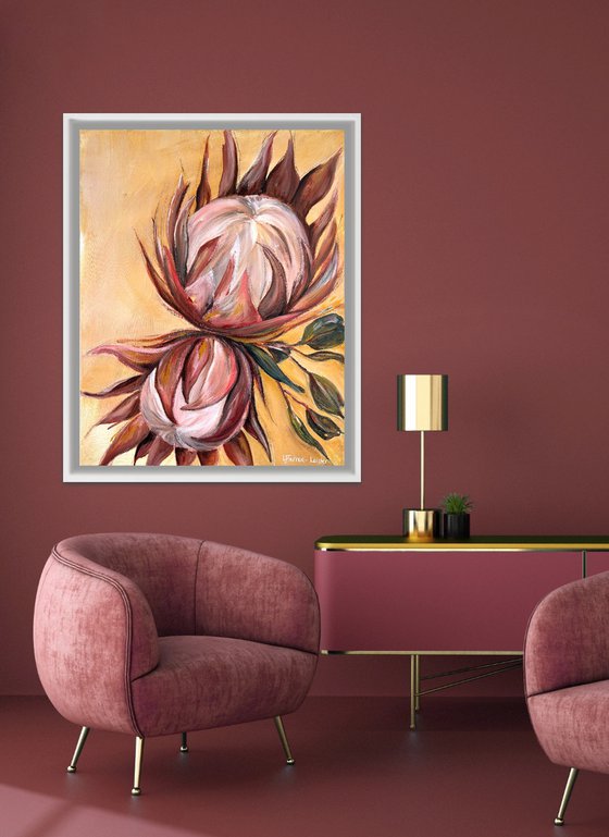 Proteas in Warm Light