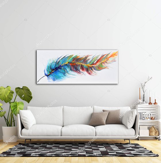 Magic Feather - Large Painting 72" x 30"