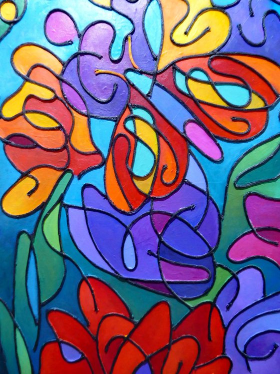 BUTTERFLY RESTING IN WILD FLOWERS