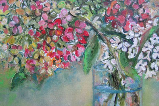 Flower mood / Small Oil Painting 20x20cm.