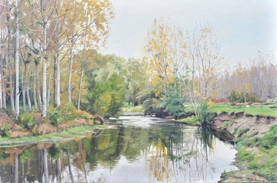 The banks of the Indre river, autumn light