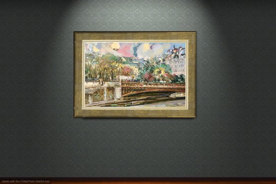 PARIS - landscape art, original oil painting, parisian sky, cityscape, Gift 80x120