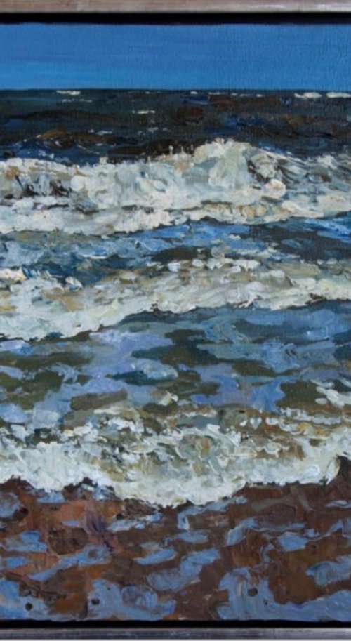 Triptych " Blåvand" Waves of the Northsea . by Nadezda Stupina