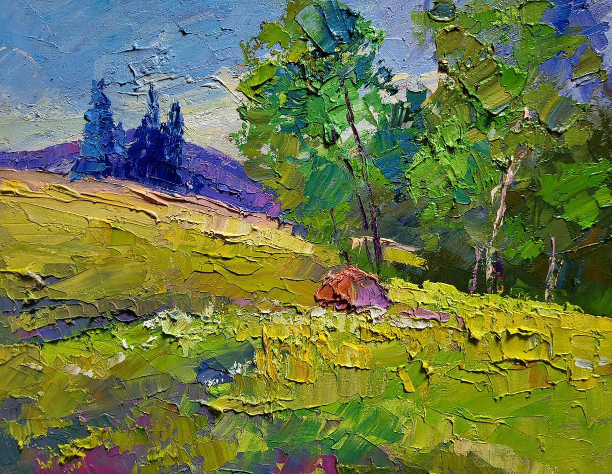 Impressionistic Landscape Oil Painting By Boris Serdyuk, 18 X 14, Cone, Original Artwork