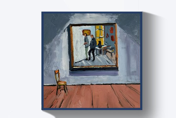 Art gallery Interior painting. Inspired by Van Gogh.