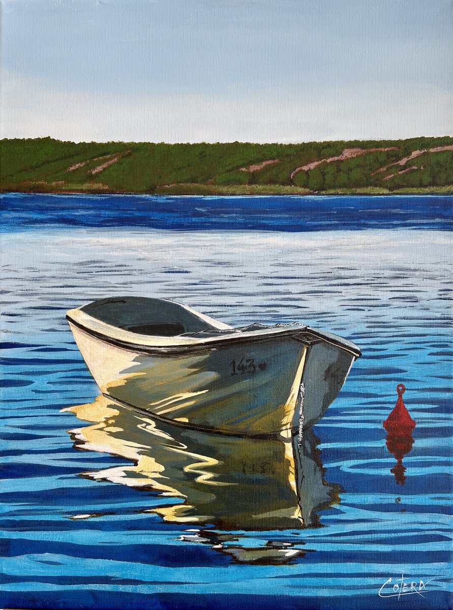 Photorealistic Landscape Acrylic Painting By Carlos Alvarez Cotera, 12 X 16, - Reflection - ?, Original Artwork