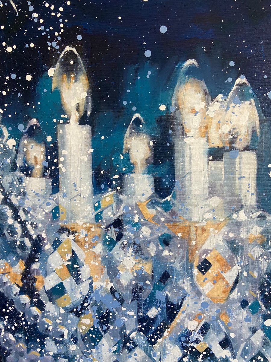 Impressionistic Still Life Oil Painting By Igor Shulman, 67 X 55, Chandelier #9. Harmony., Original Artwork