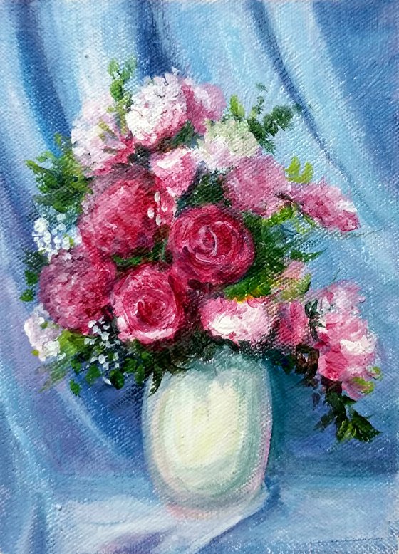 Vase of Pink flowers