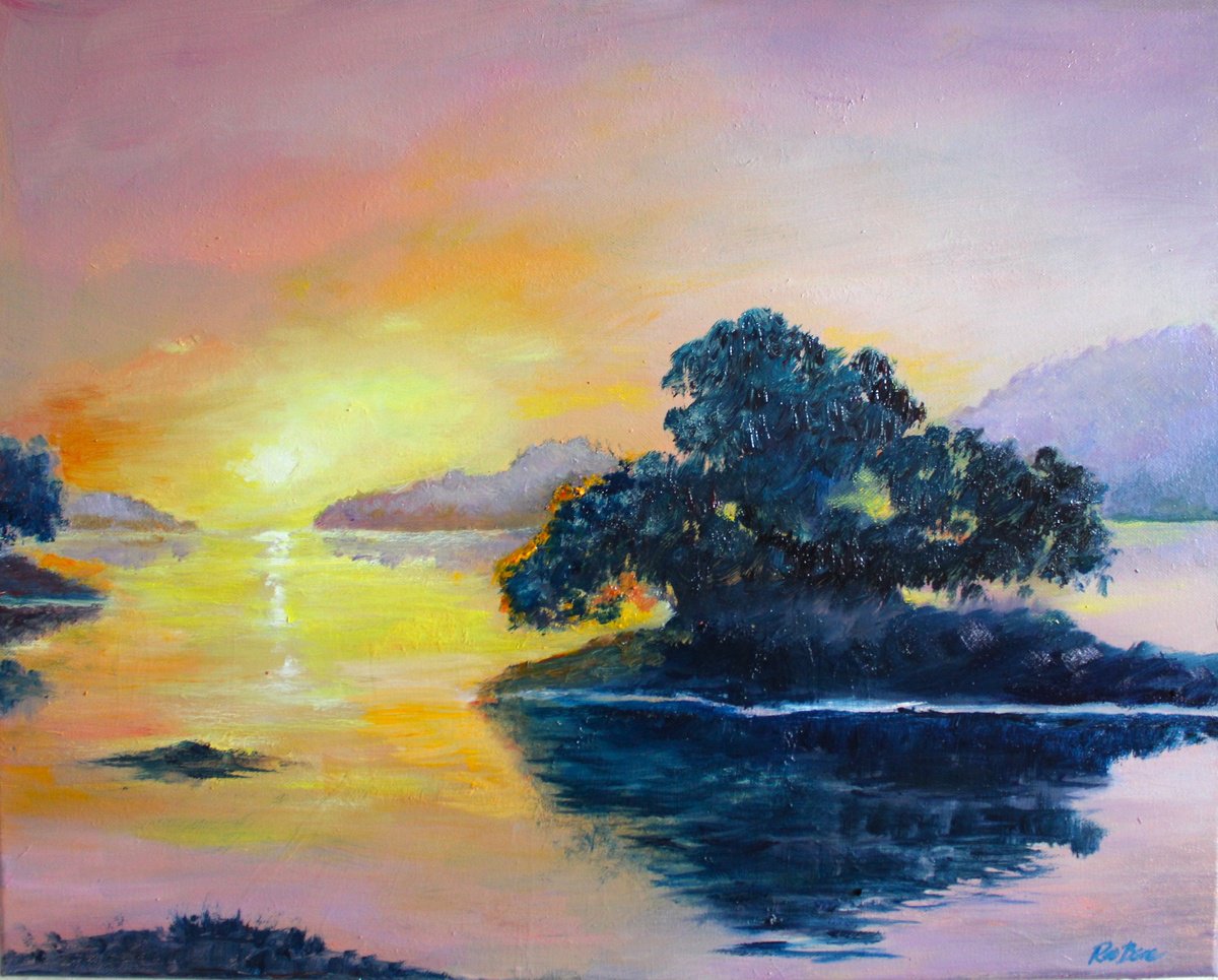 Expressive Oil Painting , Mystical Islands By Rod Bere, 20 X 16, Artwork For Sale On Artfinder