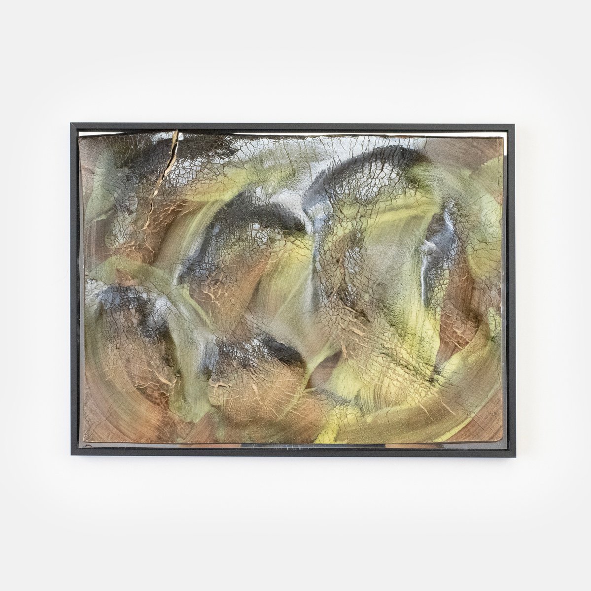 Expressive Abstract Clay Sculpture By Maryia Virshych, 13 X 10", Terra Cognita. Desert Green, Original Artwork