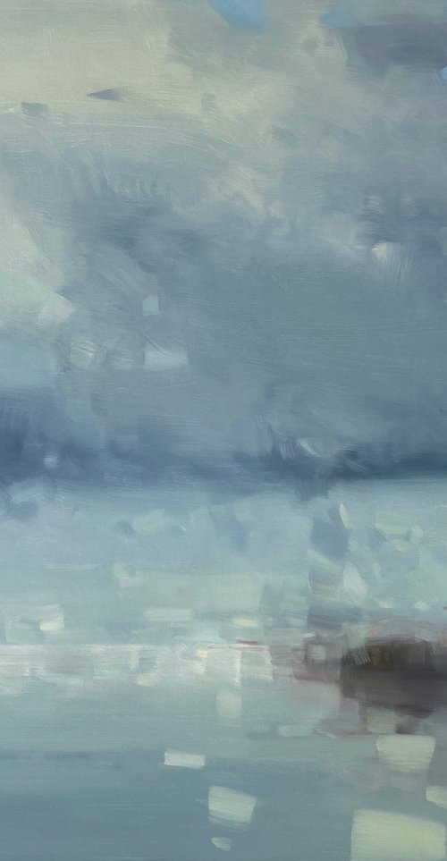 Indigo, Original oil painting, Handmade artwork, One of a kind by Vahe Yeremyan
