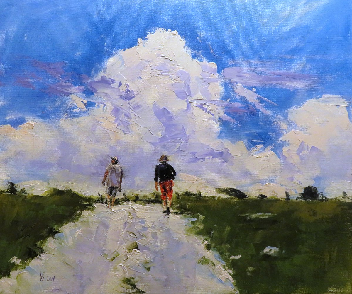 Impressionistic Landscape Oil Painting By Yuanyuan Liu, 24 X 20", Summer Landscape, Original Artwork