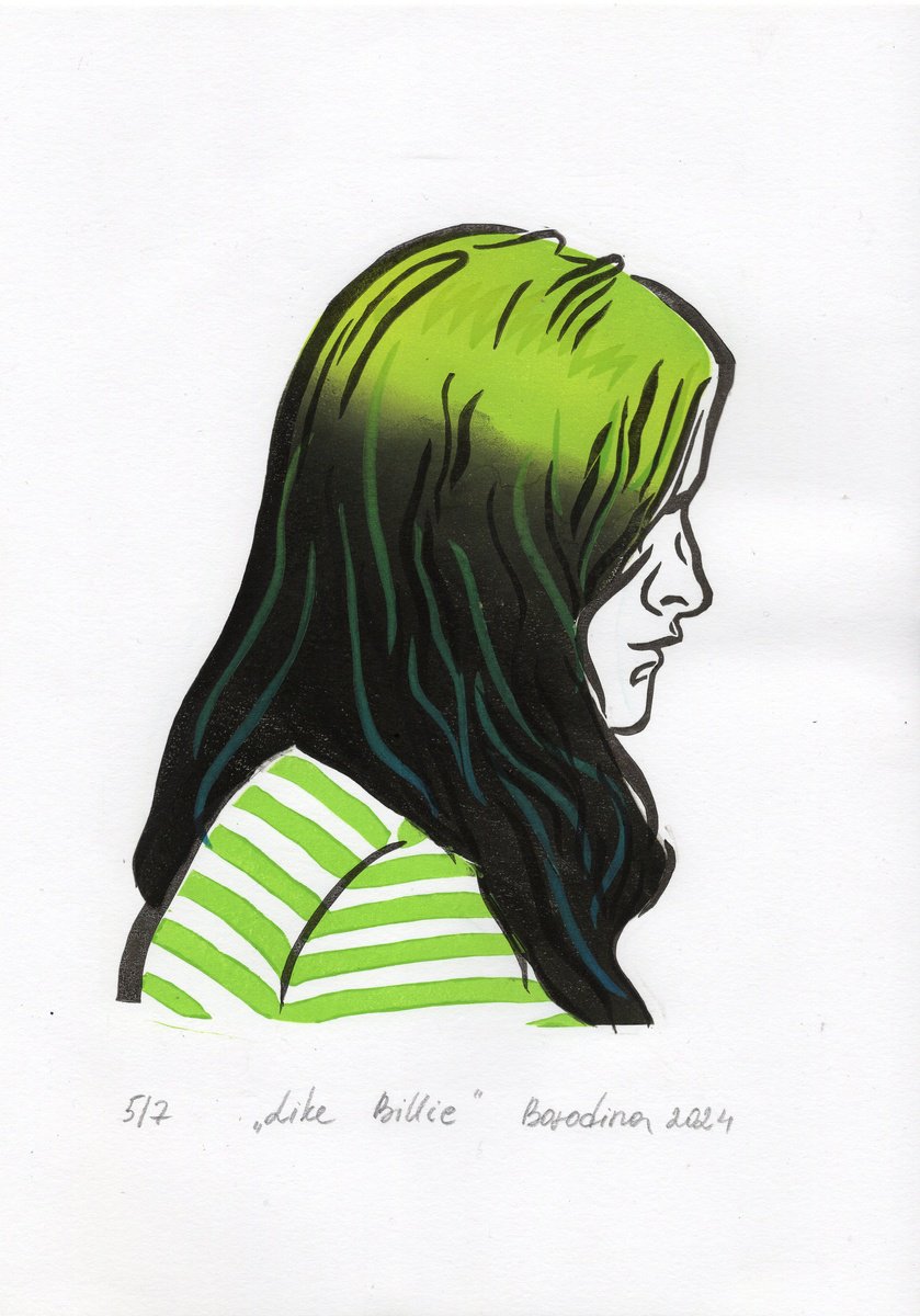 Linocut , Like Billie - Limited Edition Print By Anastasia Borodina, 8 X 12, Artwork For Sale On Artfinder