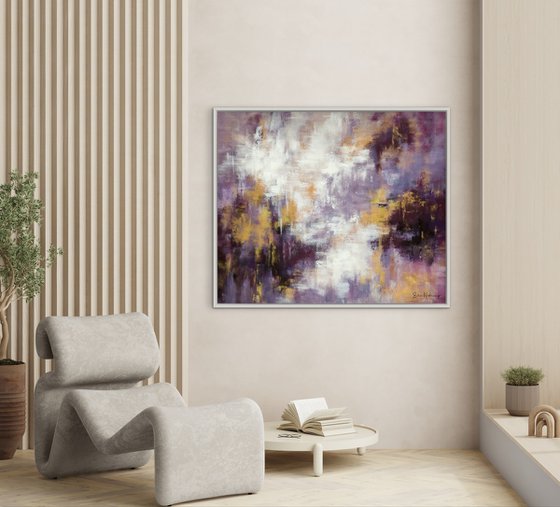 Fading into Light - Deep purple abstract