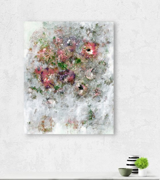 Cottage Chic Blooms 2 - Floral Painting by Kathy Morton Stanion