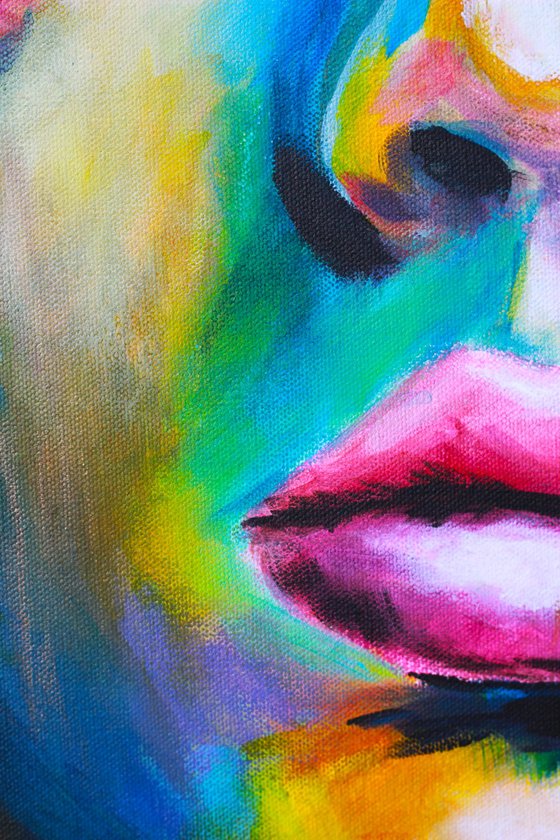 Radiant Soul - Floral Portrait Painting