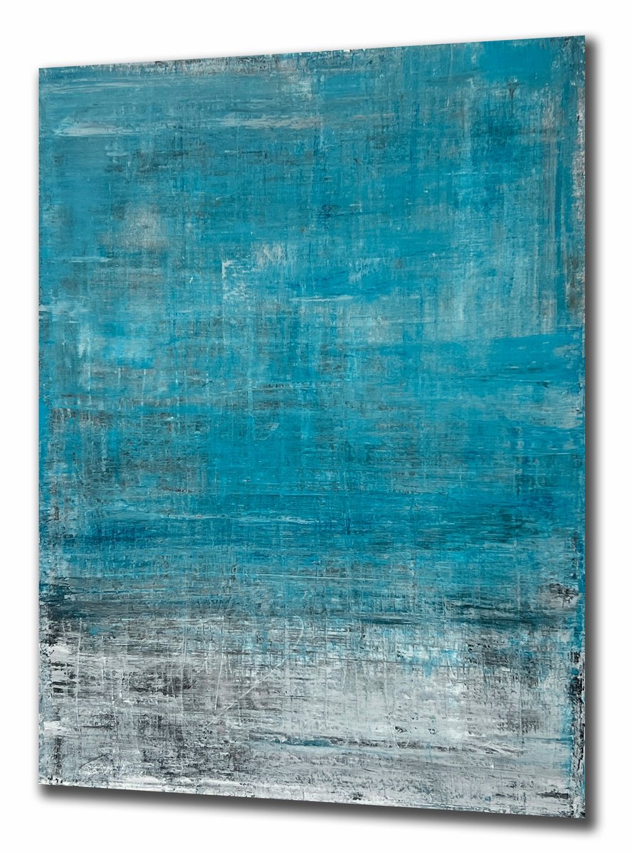 Abstract Oil Painting By Robert Tillberg, 36 X 48", Old & Blue, Original Artwork