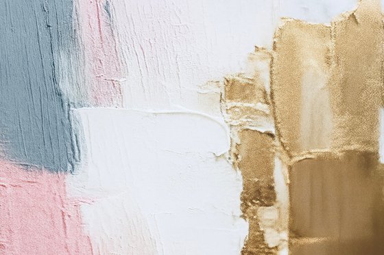 Powder Pink and Gold Abstract