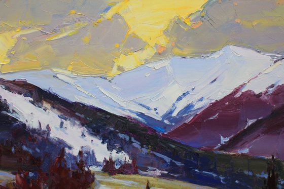 "Sunset in the mountains"