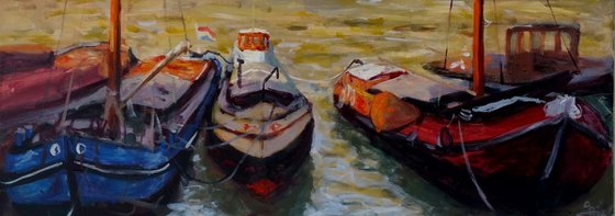 Three rotterdam barges